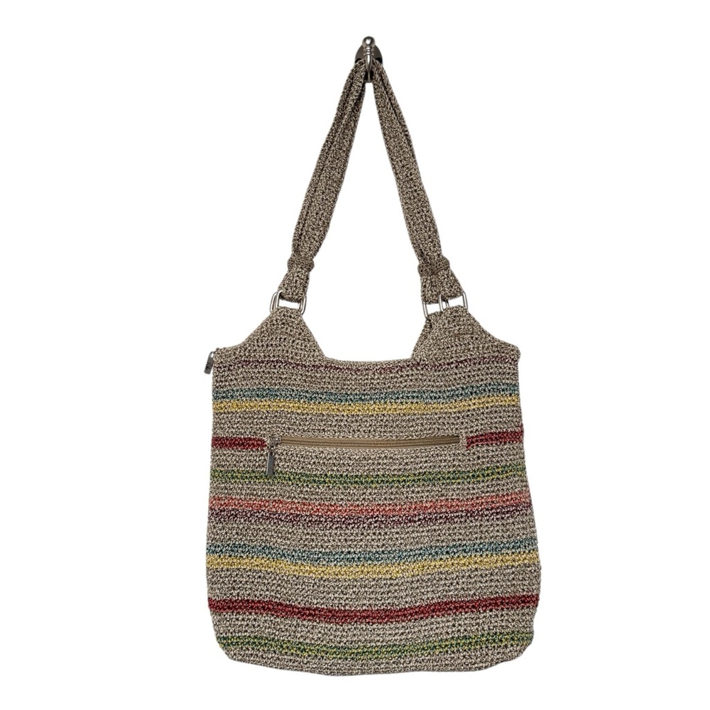 THE SAK BELLE COLORFUL STRIPED WOVEN HOBO SHOULDER BAG